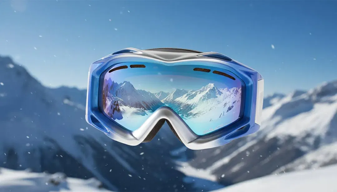 Salice Skibrille – Blau/Silber – Doppelscheibe mit UV-Schutz & OVP, Inkl. Microfaserbeutel - Bild 4