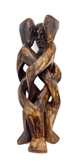 Vintage geschnitzte afrikanische verflochtene Figuren - Bild 2