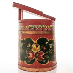 Schuhputzhocker Dekor Bauernmalerei  - Bild 2