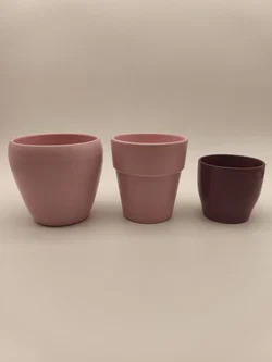 Set rosa/lila, 3 Übertöpfe Keramik - Bild 2
