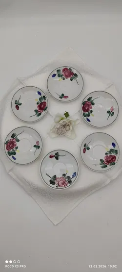 Lilien Porzellan Mocca-Untersetzer 6er | Sammlerstück - Bild 2