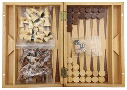 Philos 3-in-1 Spiele-Kompendium – Schach, Backgammon & Dame aus Holz – Vorschau 5