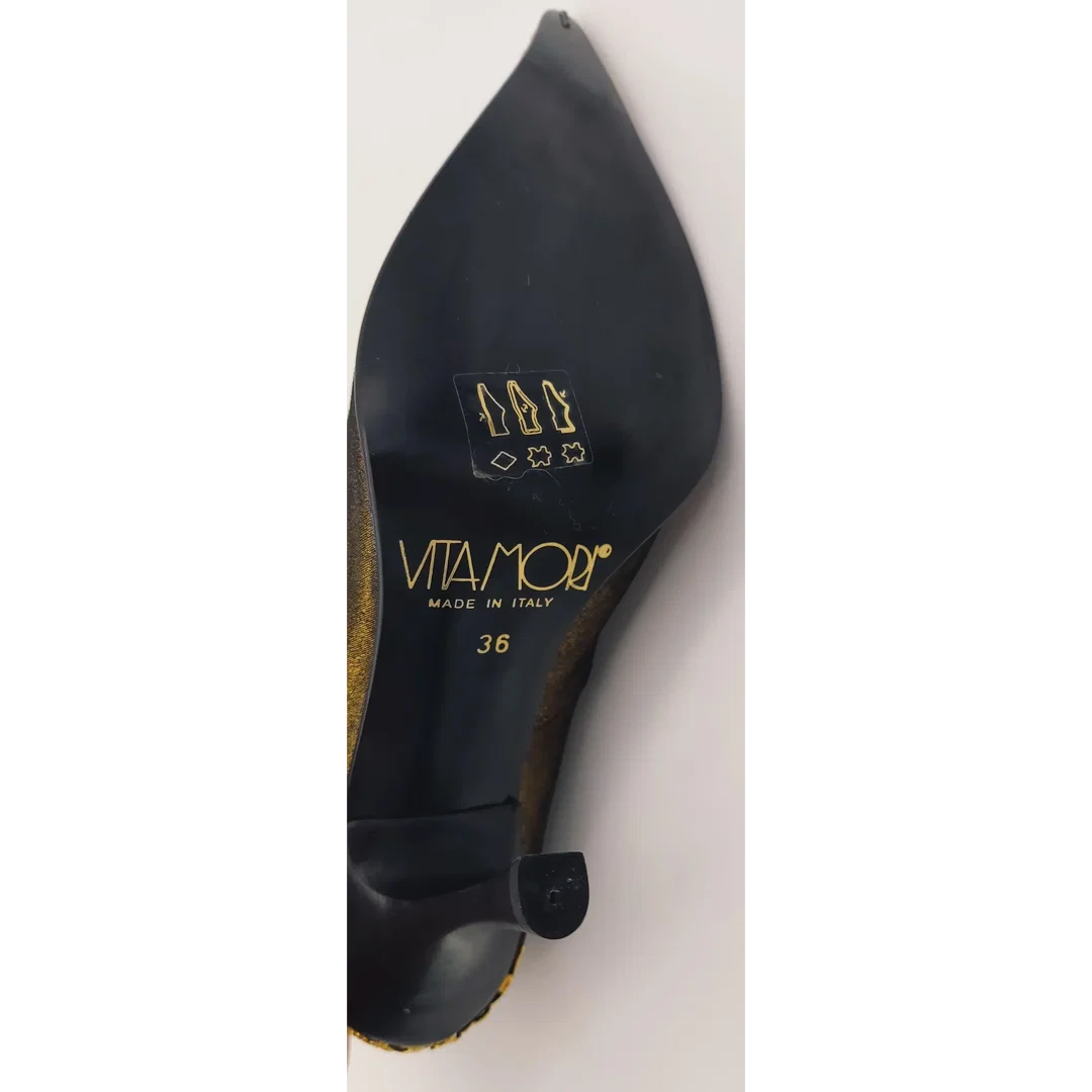 VITAMORI Damen Pumps, gold/bronze mit Verzierungen - Gr.36 – Bild 4