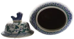 Chinesische Porzellanvase mit Deckel und Wächterlöwe – handbemalt, 35,5 cm - Bild 3