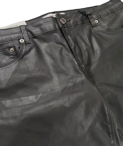 Zara Damen Hose schwarz coated - Gr. EUR 38 - Bild 3