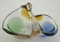 Mehrfarbige Glaskorbschale Vintage – Vorschau 3