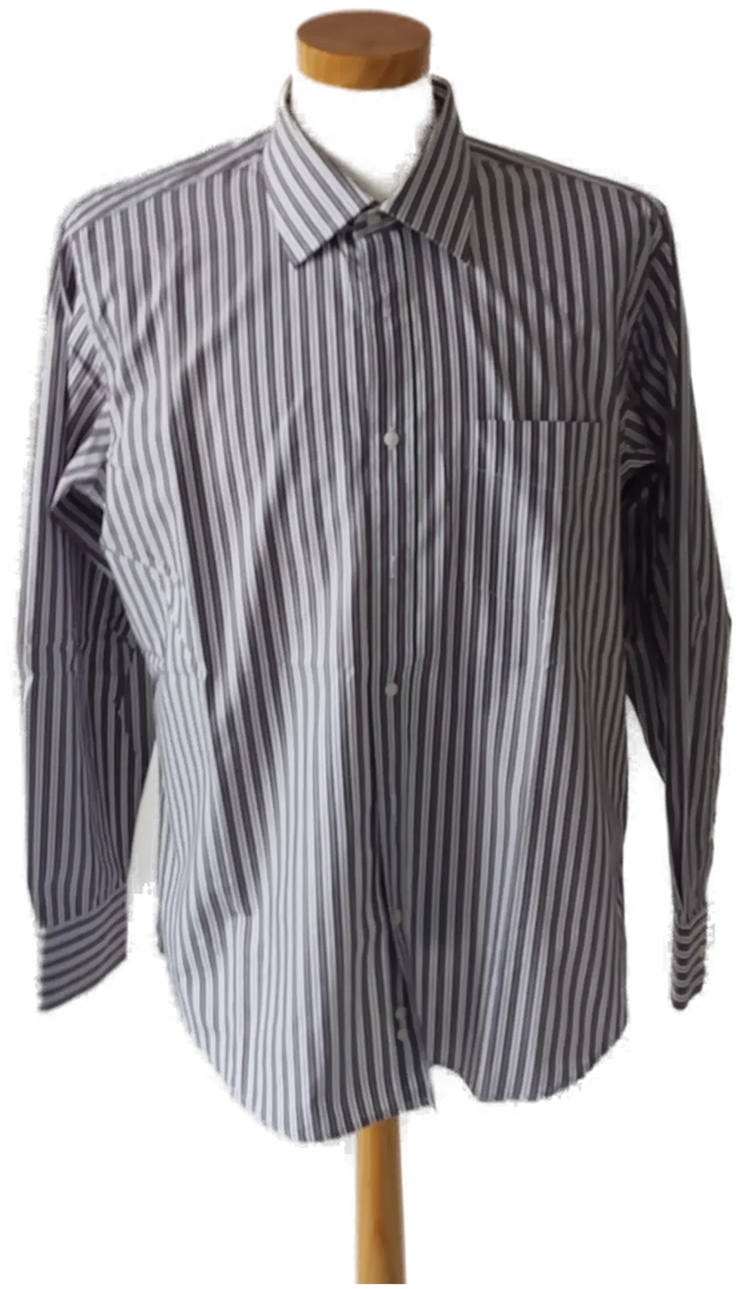 COMMANDER Herrenhemd langarm weiß/violett gestreift - Gr.43 - Bild 1