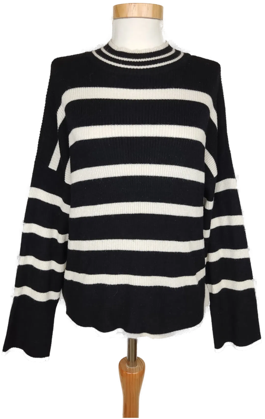 ONLY Damen Pullover weiß/schwarz gestreift - M/38 - Bild 1