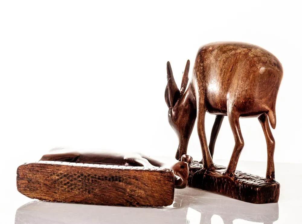 Gazelle/Antilope aus Holz - 2er Set - Bild 1