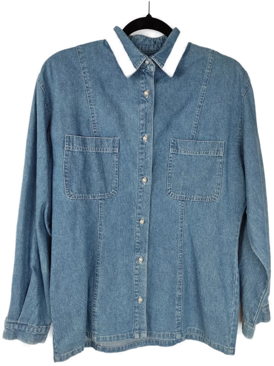 Damen Jeansbluse s.Oliver Perlenkragen | Casual Mit Glanz - Bild 1