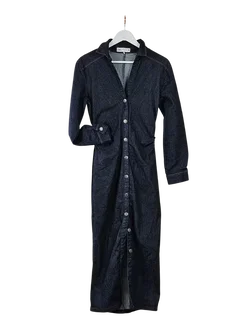 ZARA Damen Hemdblusenkleid, dunkelblau - Gr. L / 40