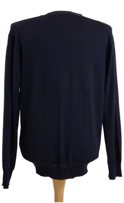 Herren Weste langarm mit Knöpfen, reine Wolle, dunkelblau, Gr. 54 - Bild 2