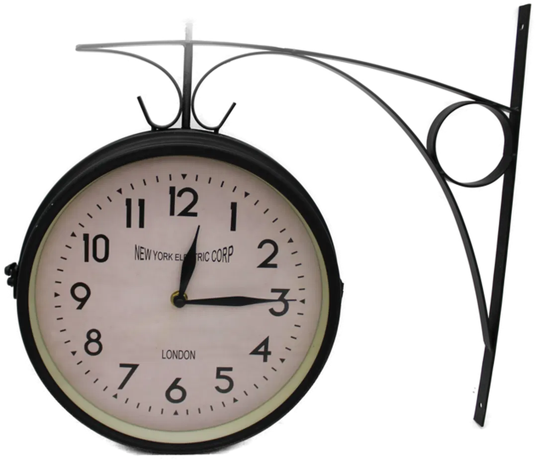 Nostalgische Bahnhofsuhr / Wanduhr im Retro-Design | Beidseitig lesbar | Ø 25 cm  - Bild 1