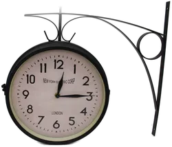 Nostalgische Bahnhofsuhr / Wanduhr im Retro-Design | Beidseitig lesbar | Ø 25 cm  - Bild 1