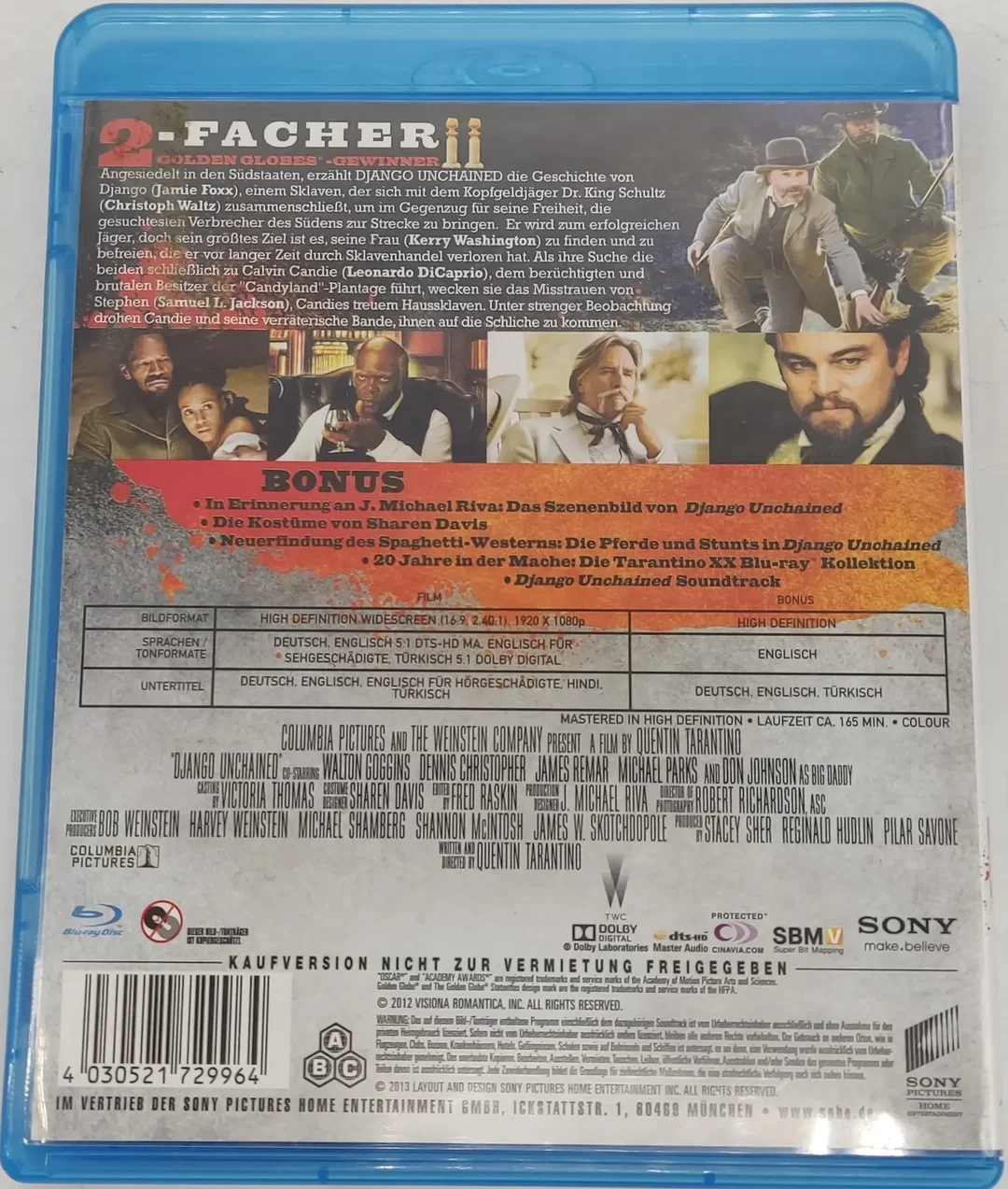 Blu-ray Disc Django Unchained von Quentin Tarantino – Bild 3