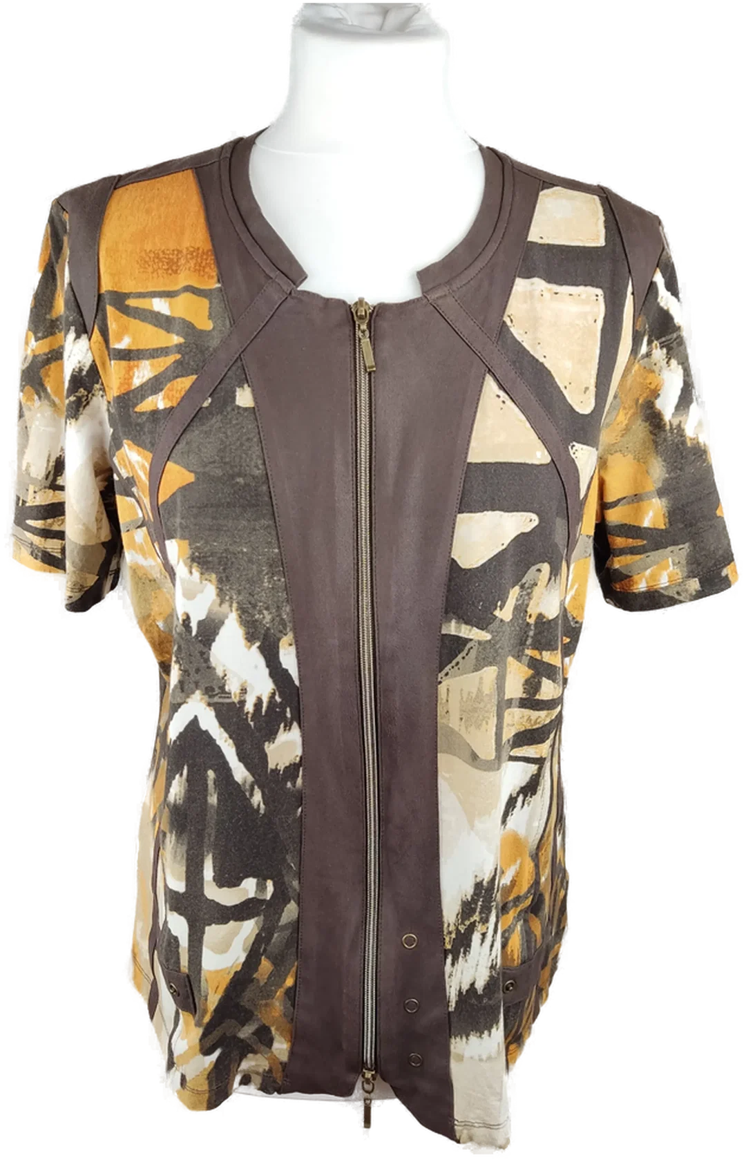 Bonita Jacke L/40 | Braun-Buntes Unikat – Bild 1