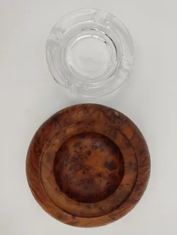 Aschenbecher Glas/Wurzelholz - Bild 4