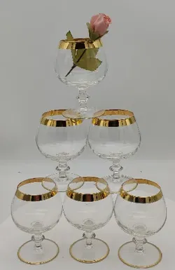 Cognacschwenker mit Goldrand - Bild 1