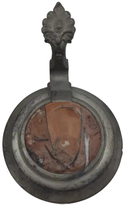 Antiker Bierkrug mit Zinndeckel - Bild 2