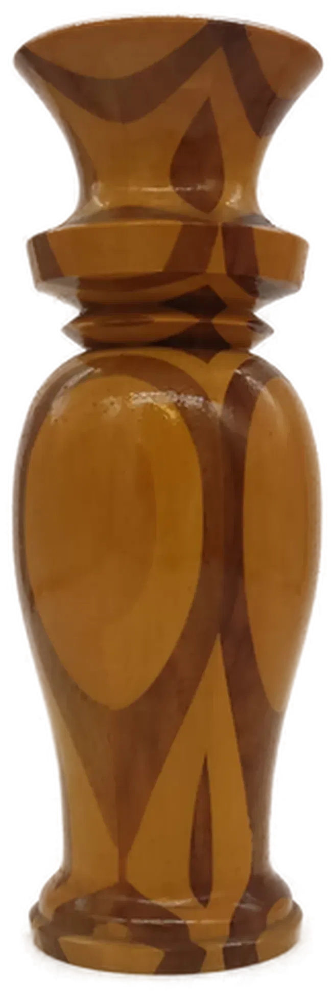 Vase mit Muster aus Holz in braun, Höhe 28cm - Bild 1