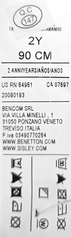 United Colors of Benetton Kindertop weiß Gr. 2Y – Vorschau 4