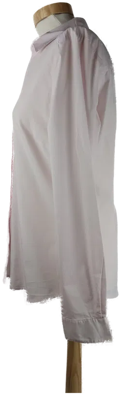 Bluse 'H&M', langarm mit Hemdkragen, hellrosa/weiß gestreift, Größe 40 - Bild 2