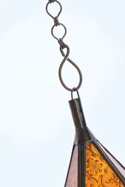 Orientalisch angehauchte Vintage Deko in Sternform zum Aufhängen, orange-gold - Bild 2