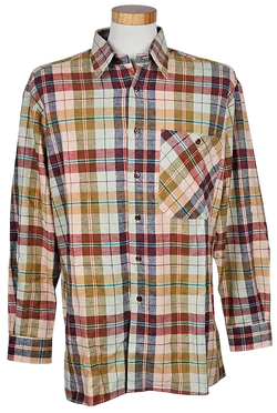 Piccini Vintage Herren Hemd, braun/grün - Gr. M  - Bild 1