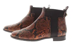 TOD'S Chelsea Boots Damen Gr. 39 – Schlangenleder-Optik – Braun/Schwarz – Echtleder – Made in Italy - Bild 1