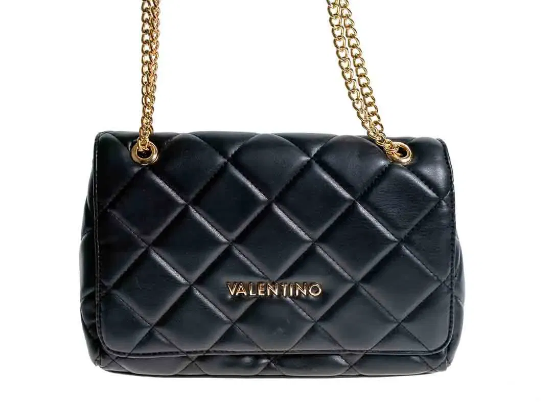 Mario Valentino Umhängetasche schwarz, gesteppte Chain Bag - Bild 4