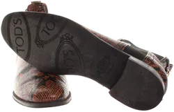 TOD'S Chelsea Boots Damen Gr. 39 – Schlangenleder-Optik – Braun/Schwarz – Echtleder – Made in Italy - Bild 4