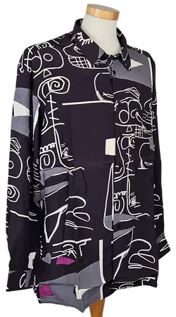 LUIGI Vintage Herren Hemd, marine - Gr. XL  - Bild 2