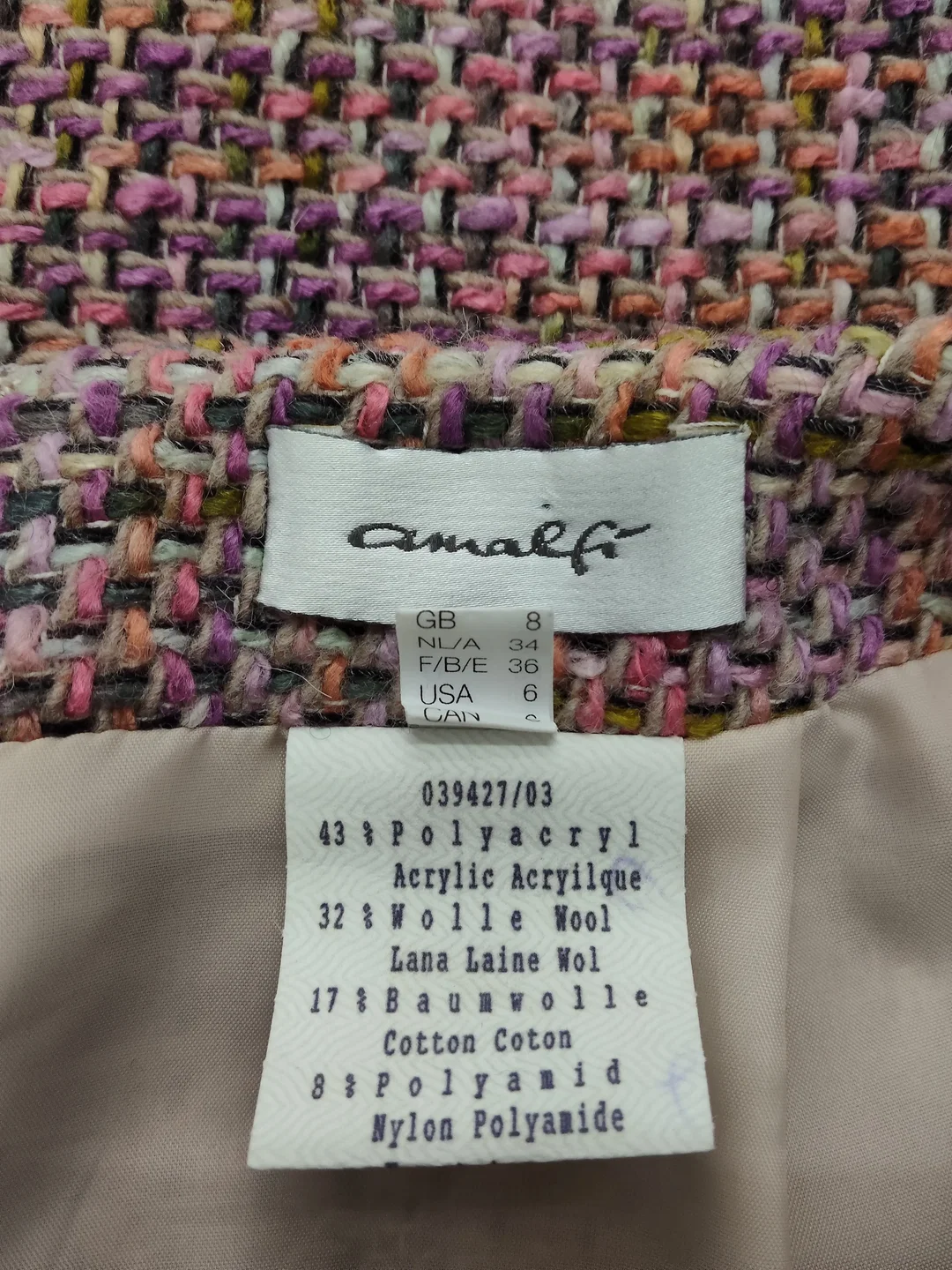 Damenrock EUR 34 Aus Mischfaser | Herbstlicher Tweed-Look – Bild 3