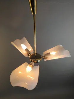 Vintage-Hängelampe - Messing/Kunststoff - 3-flammig - Bild 7