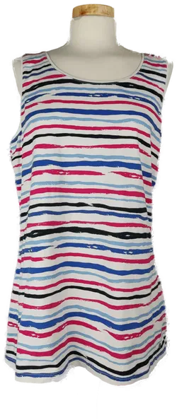 Gerry Weber Tanktop rot-blau-schwarz gestreift / Gr. 38/40 - Bild 1