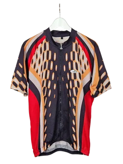 LÖFFLER Herren Rennrad Shirt, schwarz-rot-orange - Gr. L