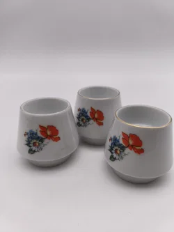 3 Stück Vintage Eierbecher, Bareuther Waldsassen, Wildblumen - Mohn - Kornblume – Vorschau 1