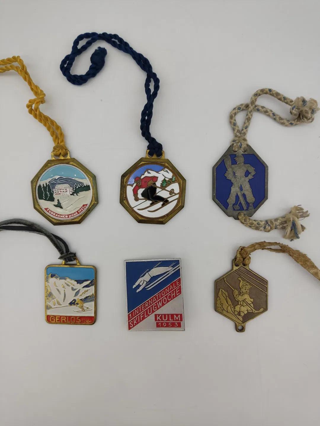 7x Vintage Ski-Anhänger/Medaillons - Bild 2