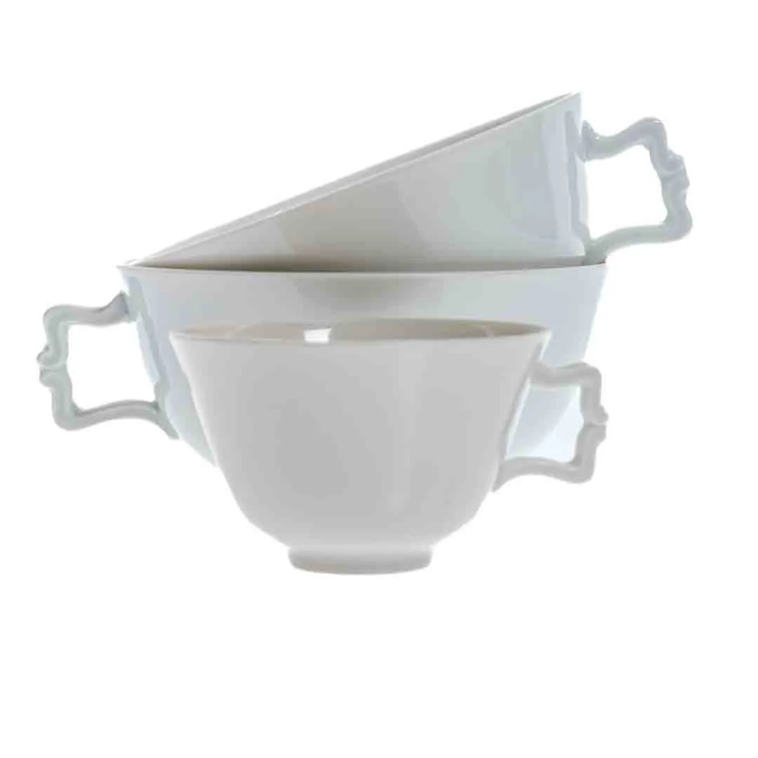 Augarten Porzellan Belvedere Weiß 2x Teetasse + 1x Mokkatasse – Bild 2