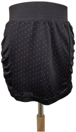 Minirock glatt mit Gummizugbund, schwarz mit Steinchen, Größe S (geschätzt) - Bild 1