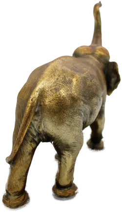 Massive Messing Elefant Figur auf Marmorsockel – ca. 25 x 23 x 12 cm – schwere Skulptur - Bild 5