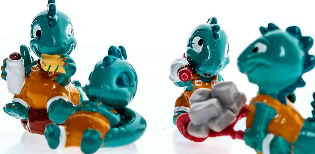  Ü-Eier Setzkastenfiguren 4 Stück aus der Serie "Dapsy Dinos von 1995" – Bild 3