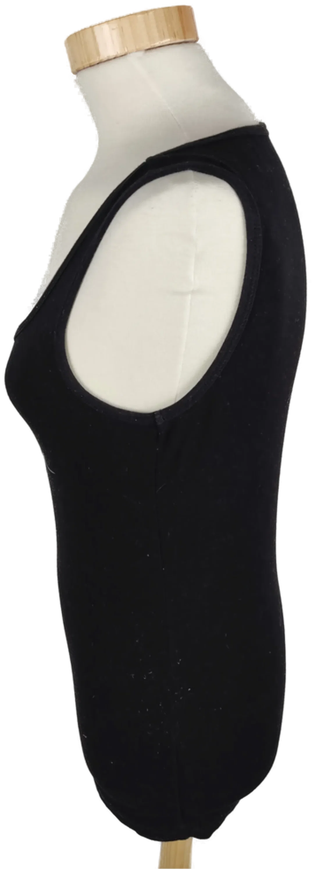 T-Shirt "Pussy Deluxe" ärmellos mit Rundhalsausschnitt, schwarz mit Aufdruck, Größe S – Bild 2