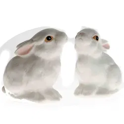 Rosenthal Porzellan-Häschen Paar, weiß matt, ca. 8 cm - Bild 2