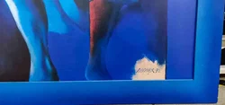 Daniel Ganser, 1992 Großes Aktbild „Blaue Körper“ auf Spannholz im blauen Rahmen 109x109 cm - Bild 2