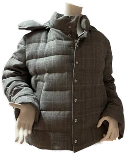 MONCLER Jacke Game Bleu mit Kapuze grau kariert Gr, 4 - Bild 1