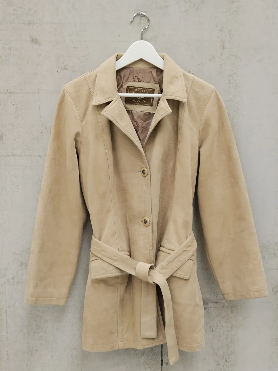 EMPORIO ARMANI Damen Vintage 80' Lederjacke, braun - Gr. M – Bild 1