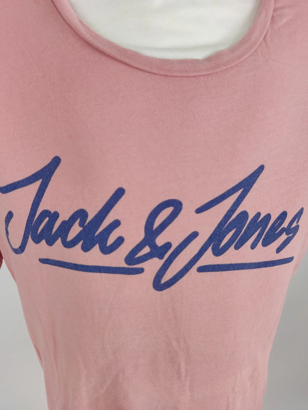 T-Shirt "Jack&Jones", kurzarm mit Rundhalsausschnitt, rosa mit Aufdruck , Größe M – Bild 2
