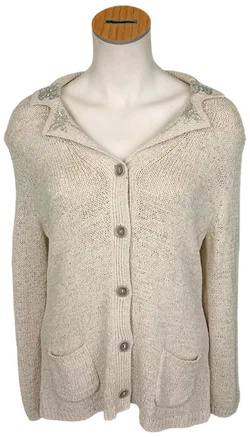 Christian Berg Damenweste beige mit Strassverziehrung Gr. M