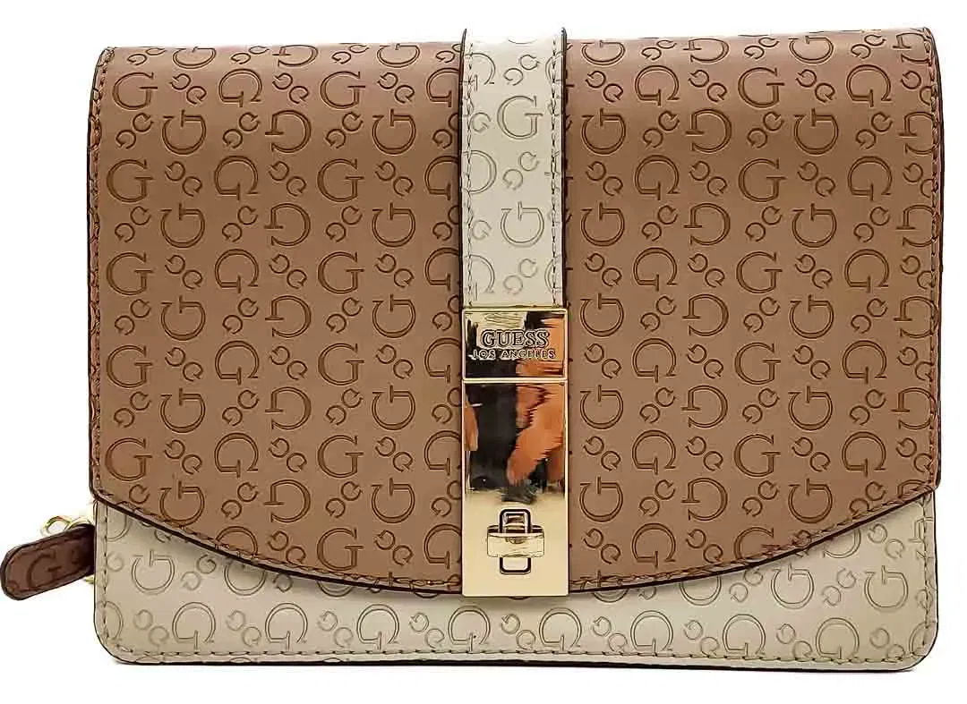  Guess Handtasche mit Logo-Muster in Braun-Beige - Bild 1